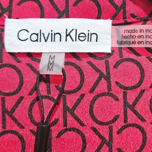 Calvin Klein Roll Tab Sleeve Blouse - Picture 3 of 3